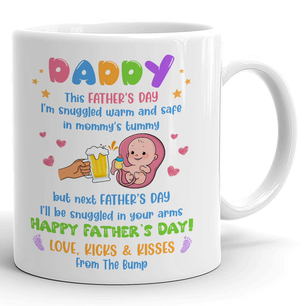 73829-Father's Day Expecting Dad Funny Beer Daddy To Be Personalized Mug H0