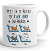 73495-Cat Dad Cat Mom My Life Is Ruled By Cats Funny Cat Personalized Mug H1