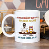 74133-Cat Dad A Man Survive On Beer And Cat Lover Funny Personalized Mug H0