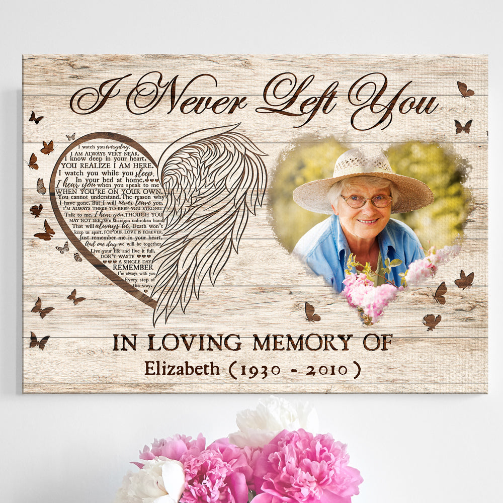 78459-Angel Wings Memorial Sympathy Loss Of Mom Dad Personalized Canvas H4