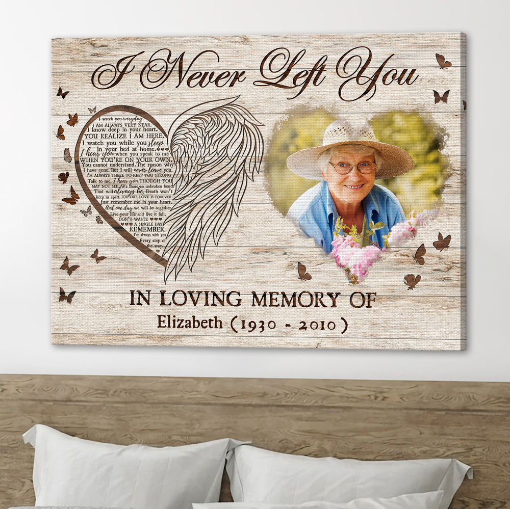 78450-Angel Wings Memorial Sympathy Loss Of Mom Dad Personalized Canvas H1