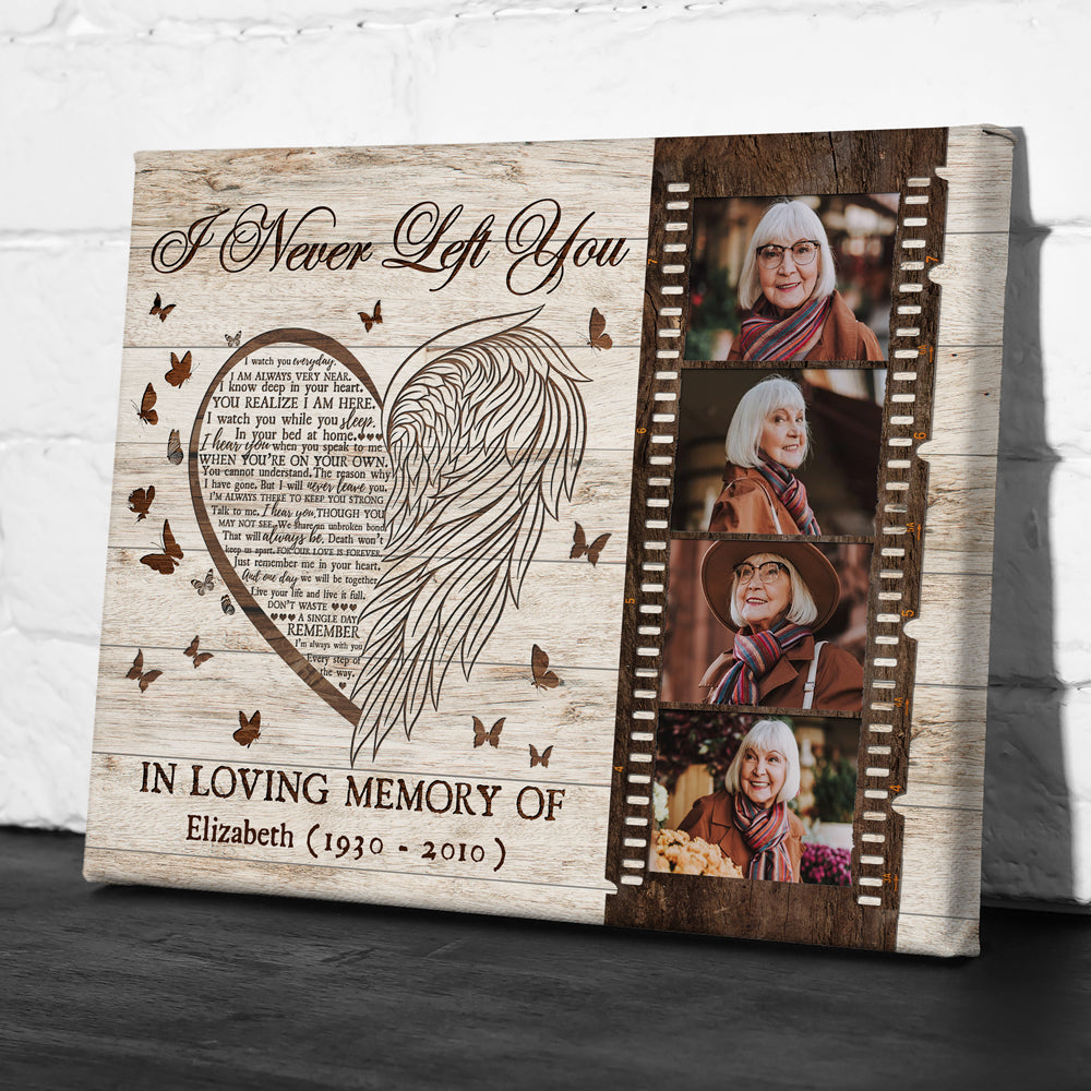 78444-Angel Wings Memorial Sympathy Loss Of Dad Mom Personalized Canvas H1