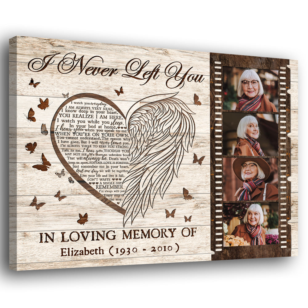 78439-Angel Wings Memorial Sympathy Loss Of Dad Mom Personalized Canvas H5