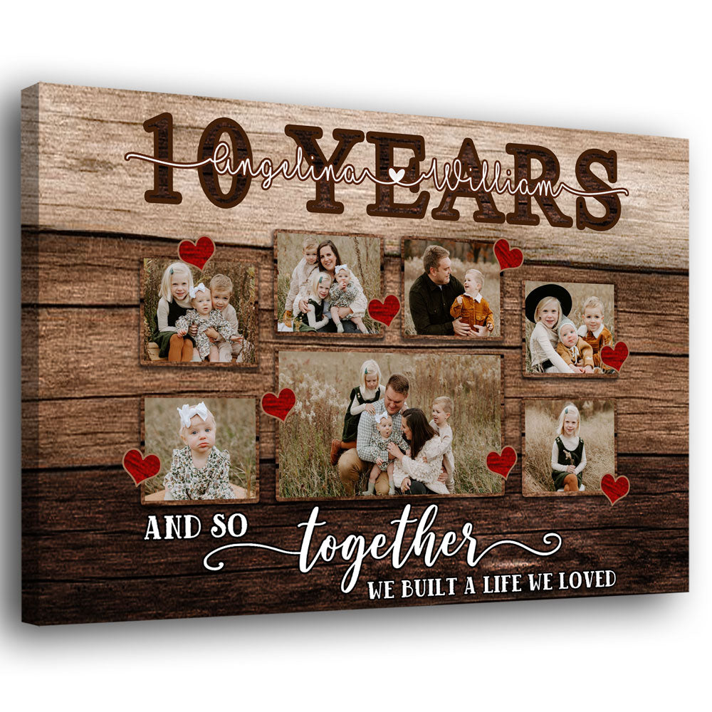 78389-10 Years 10th Anniversary Couple Love Wife Husband Personalized Canvas H5