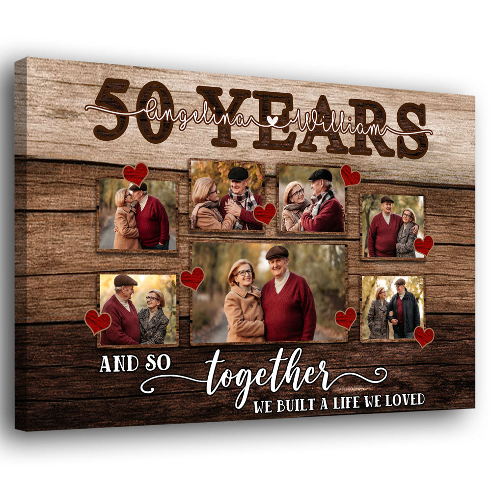 78235-50 Years 50th Anniversary Couple Love Wife Husband Personalized Canvas H5