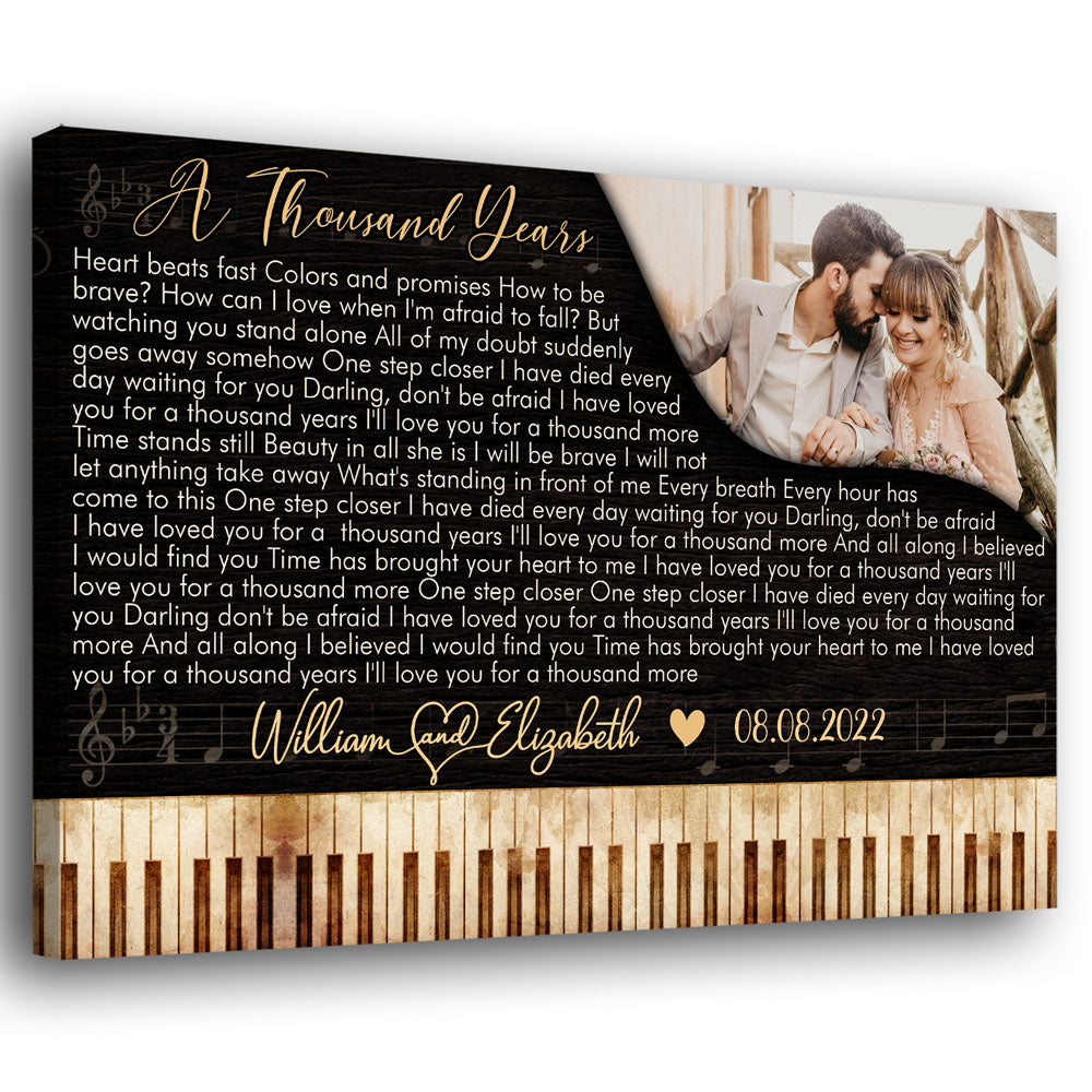 Wedding Song Lyric Anniversary Couple Wife Husband Personalized Canvas