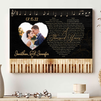 Wedding Song Lyrics Anniversary Wife Husband Personalized Canvas