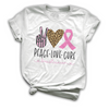 Peace love cure  Gift for Breast Cancer Awareness Support Tshirt