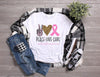 Peace Love Cure  Gift for Breast Cancer Awareness Support Tshirt
