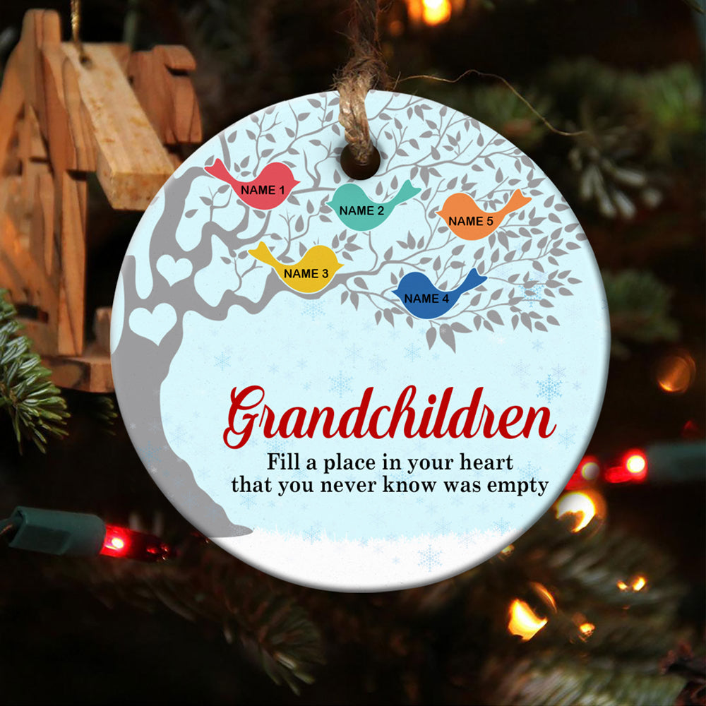 57346-Personalized Grandchildren Birds Fill A Space In Heart Ornament Gift For Grandma Grandpa H0