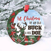 57350-Personalized Christmas Of An Old Buck And His Deer Ornament Christmas Gift H0