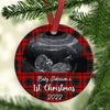 Personalized Ultrasound Image The Baby Bump&#39;s First Christmas 2021 Plaid Pattern Ornament Christmas Gift For Expecting Parents