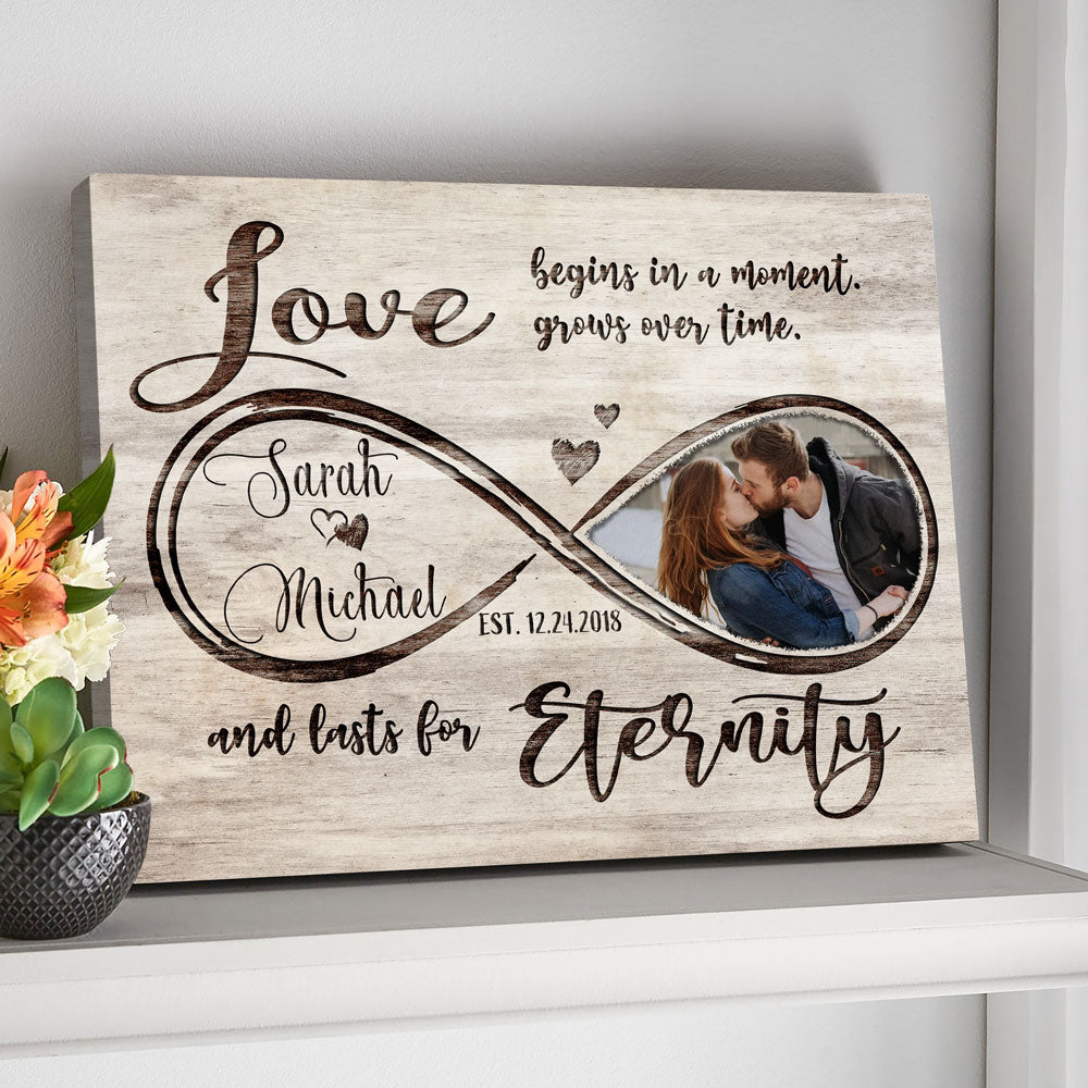 63718-Personalized Love Lasts Eternity 2 Canvas Gift For Her For Him H0