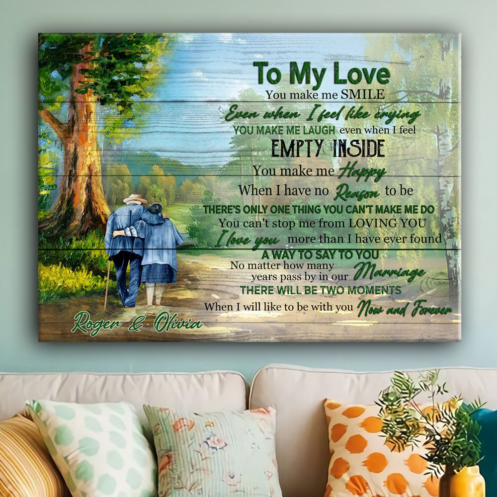 63692-Personalized Now And Forever Green Canvas Anniversary Gift For Her For Him H0