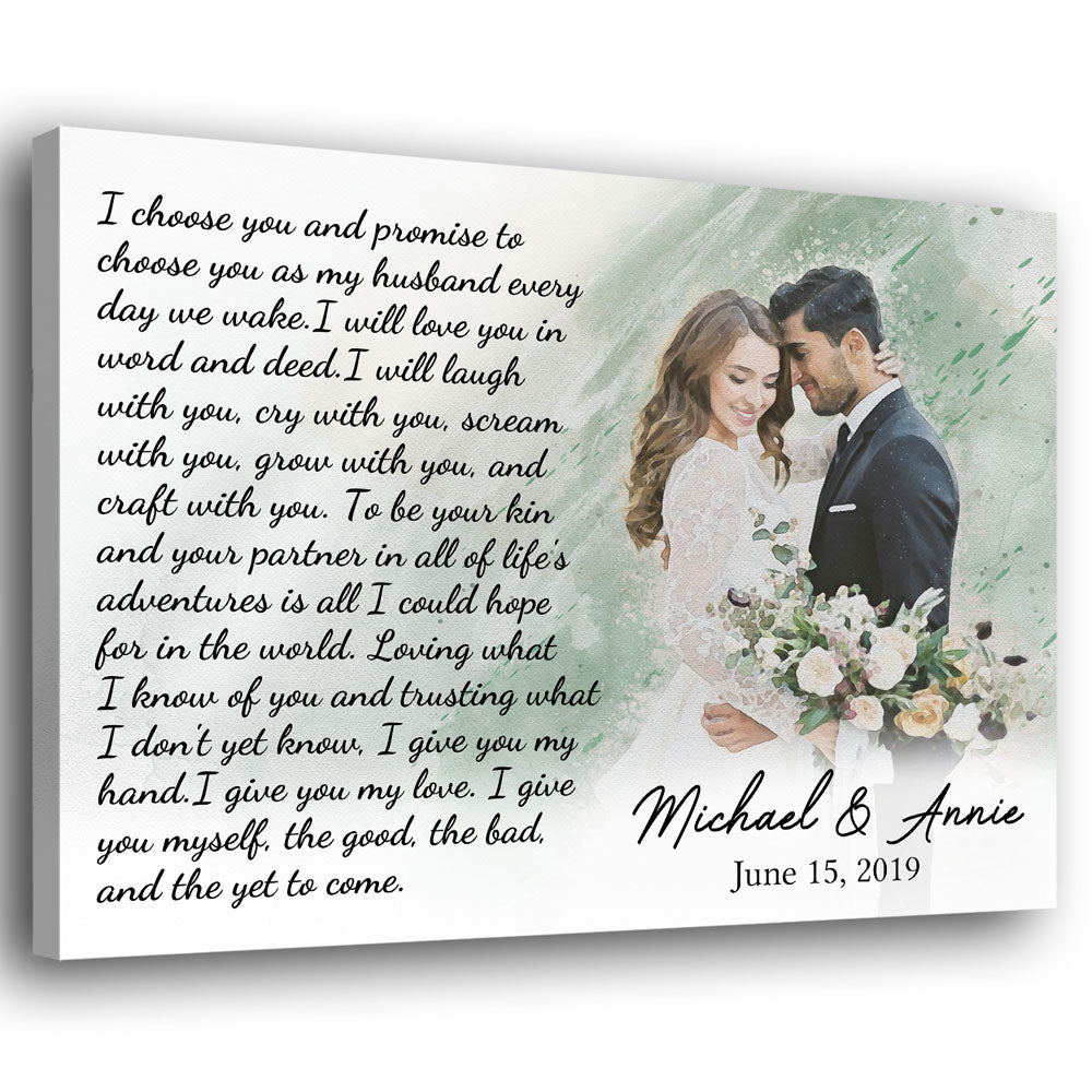 76655-Couple Wedding Vows Image Artify Anniversary Personalized Canvas H0