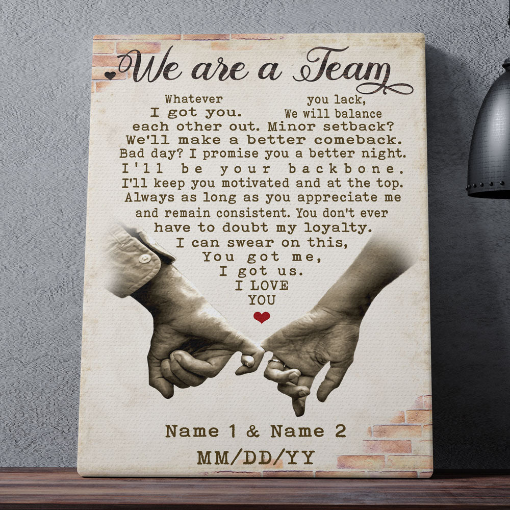 76694-Pinky Swear We're A Team 3 Personalized Canvas H0