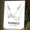 76322-Couple Married Sketch Hands Pinky Swear Personalized Canvas H1