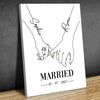 76319-Couple Married Sketch Hands Pinky Swear Personalized Canvas H0