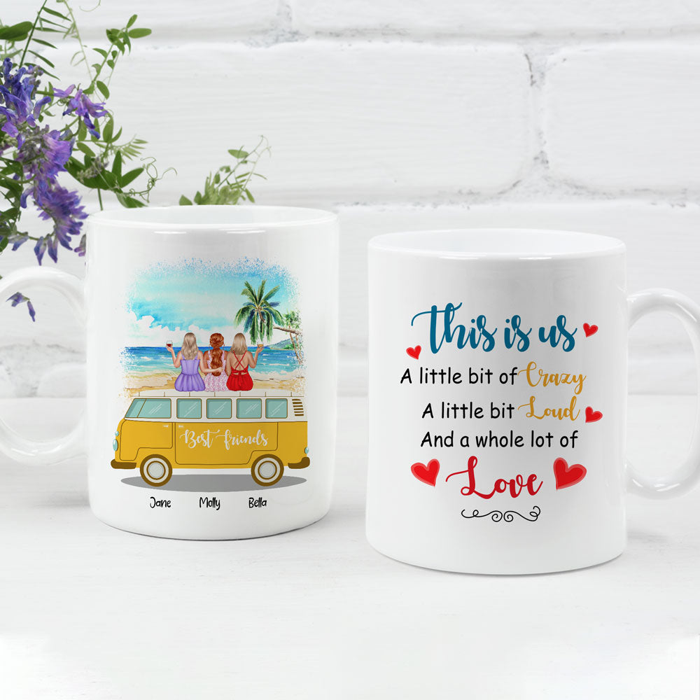 73291-Friends - Personalized Vans On Beach This Is Us Friends Mug H0