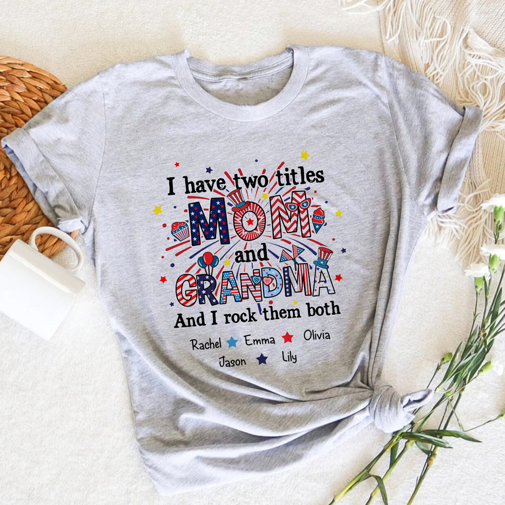 77209-Rock Both Titles Mom And Grandma Personalized Shirt H0