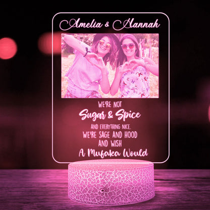 We're Not Sugar And Spice Personalized Night Light For Best Friend