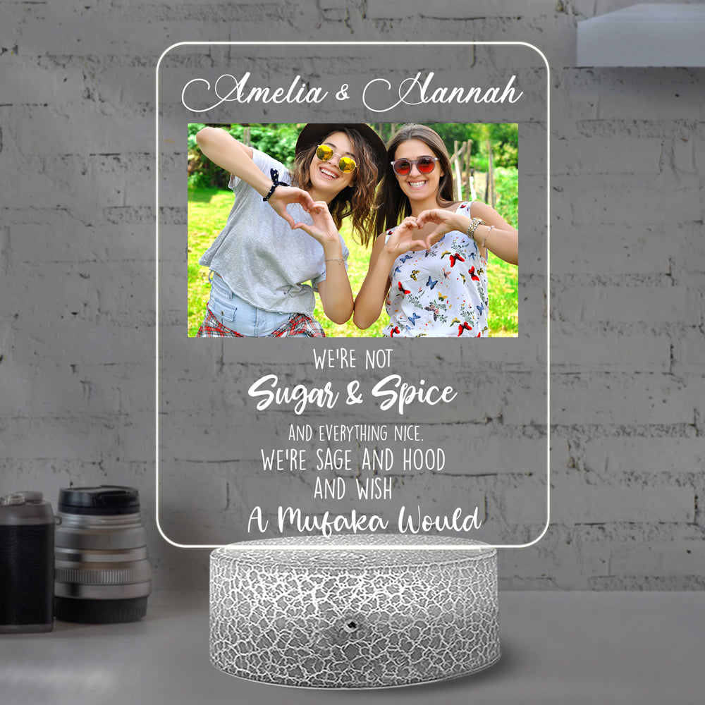 We're Not Sugar And Spice Personalized Night Light For Best Friend