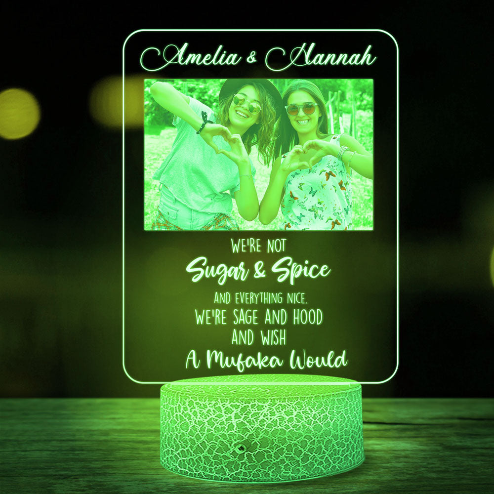 We're Not Sugar And Spice Personalized Night Light For Best Friend