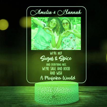 We're Not Sugar And Spice Personalized Night Light For Best Friend