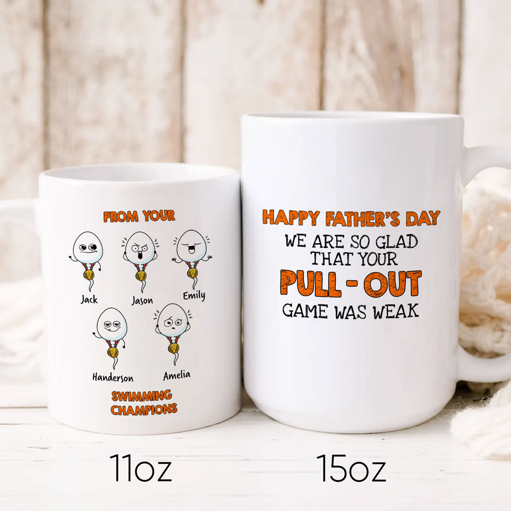 72769-Happy Father's Day From Your Swimming Champions Funny Personalized Mug H0
