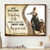 77219-Biker Couple Life Is A Long Ride Personalized Canvas H3