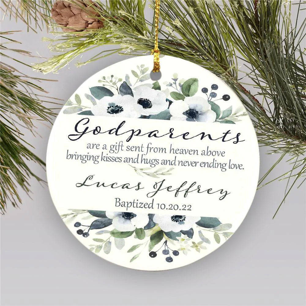 Personalized Godparent Baptism Gift For Godparent Ornament Christmas Gift