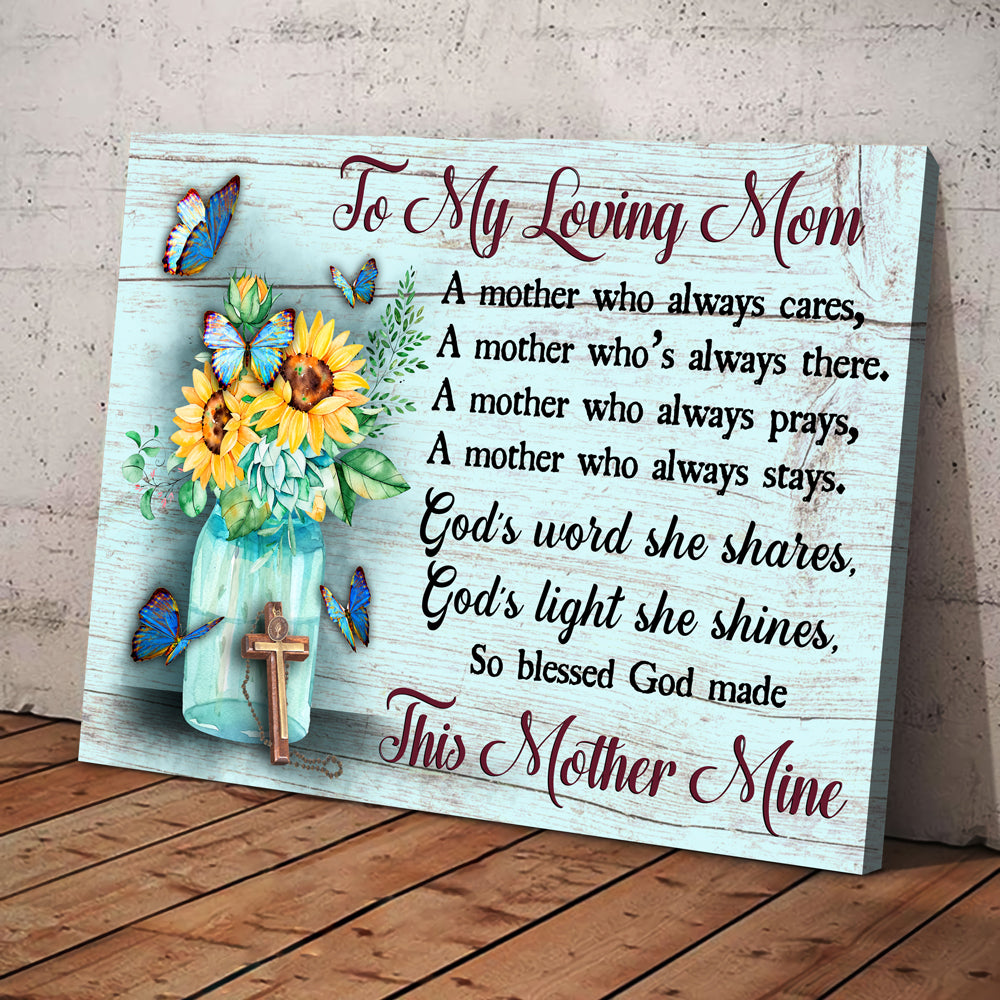 57418-Gift For Mom Christian Mom Sunflower Canvas H0