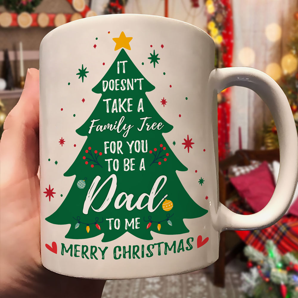 57529-Gift For StepDad A Family Tree Christmas Mug H0