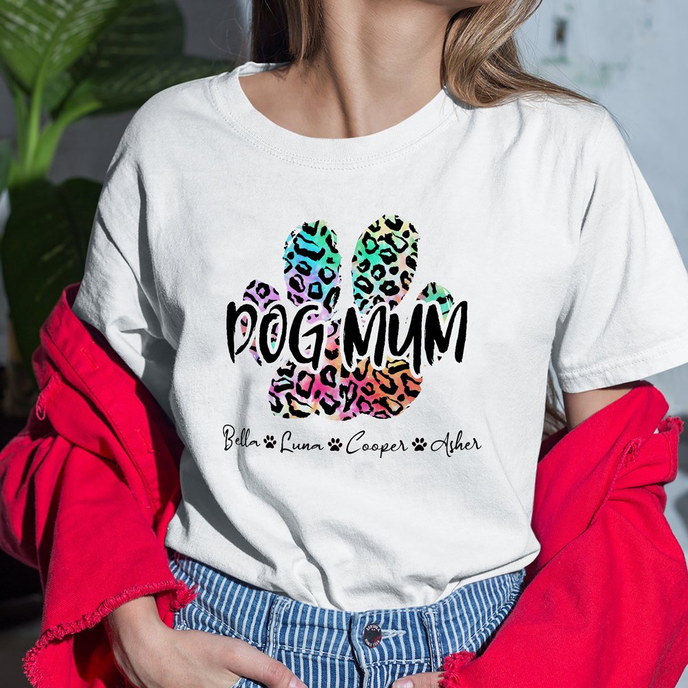 Mother's Day Gift For Dog Mom Leopard Tie Dye Personalized Shirt