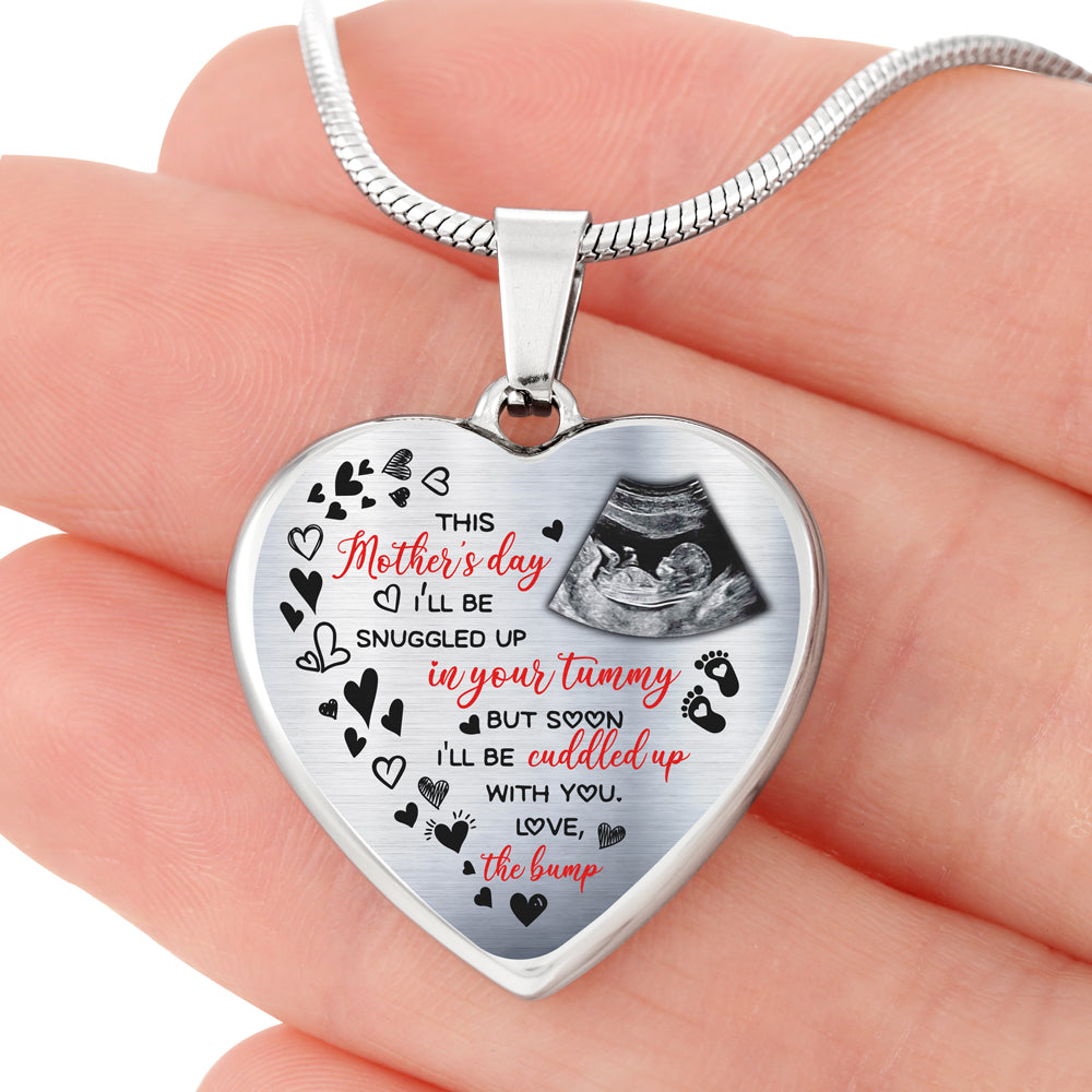 75961-Mom To Be Mother's Day From The Bump Keepsake Personalized Necklace H2