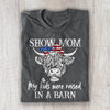 Show Mom Highland Cow American Flag Shirt