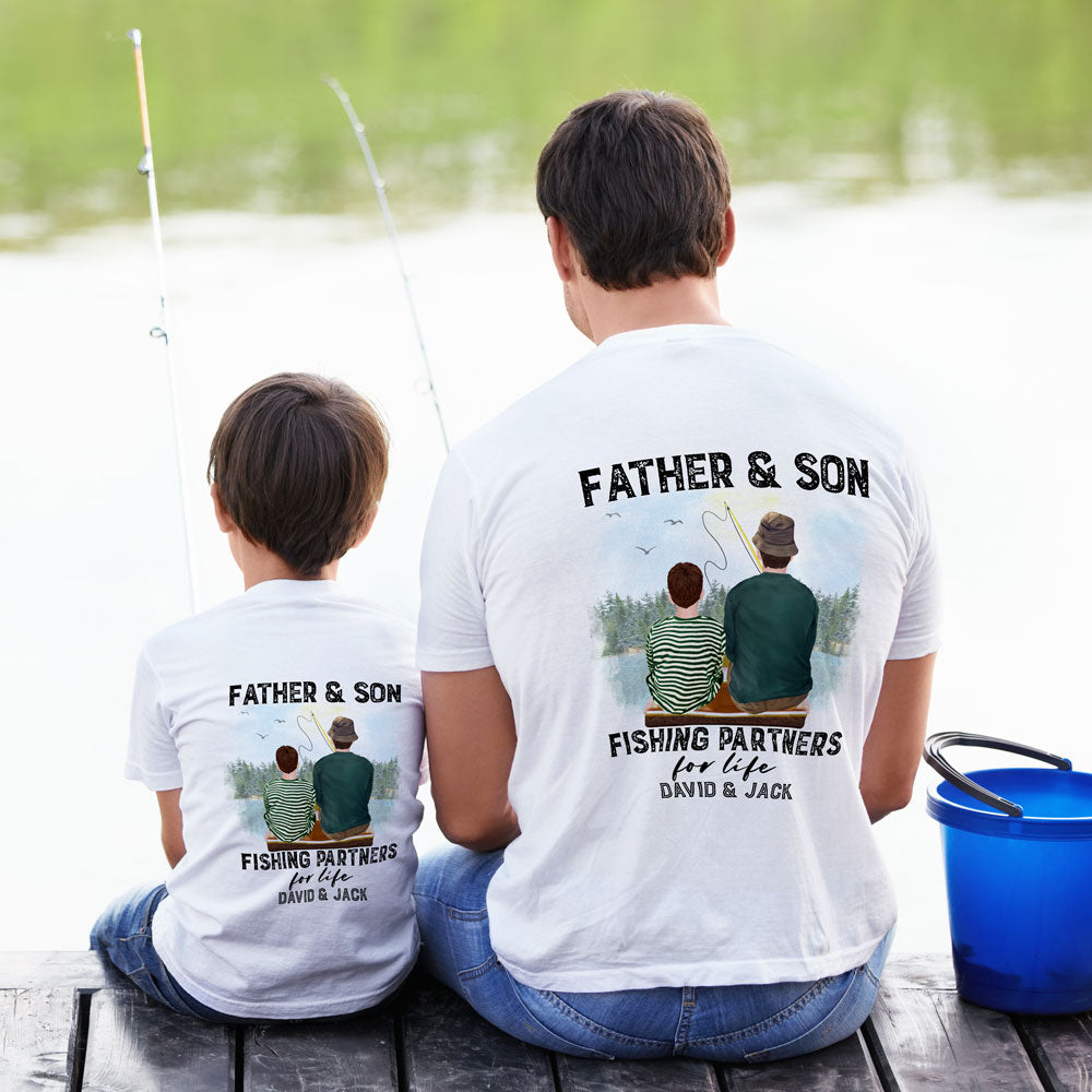 Dad And Son Fishing Partner Matching Personalized Shirt - Vista