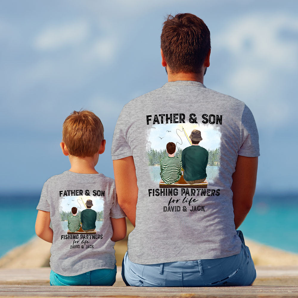 Father and Son Fishing Partners for Life Tshirt, Father-son