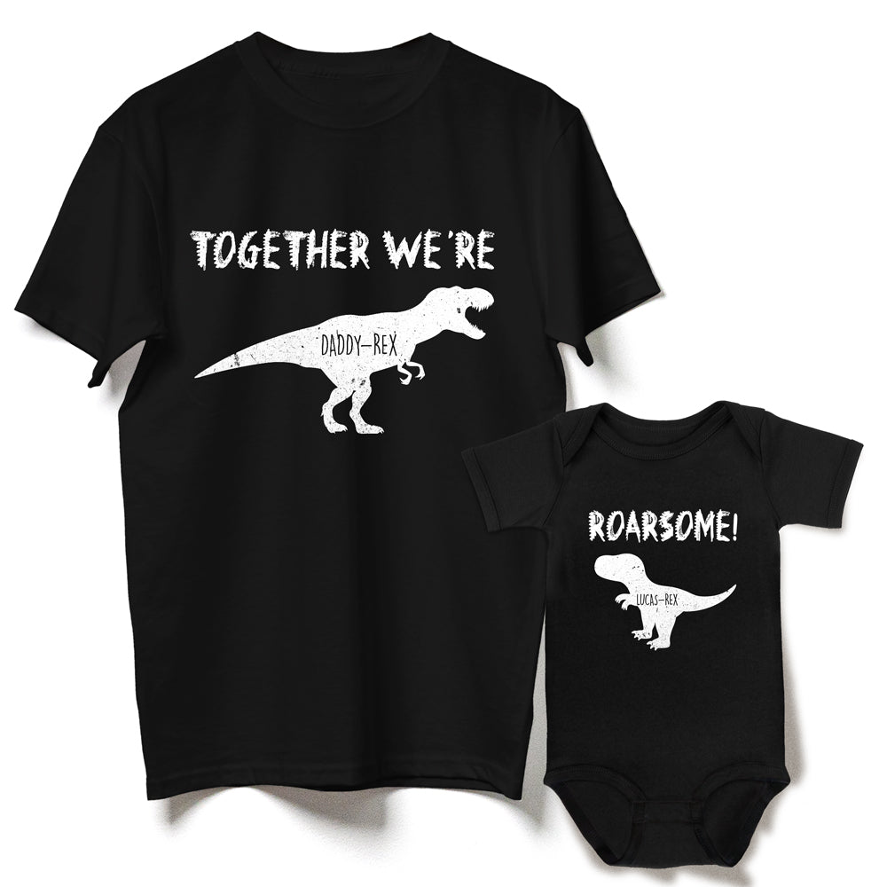 73544-New Dad And Baby Dinosaur Personalized Matching Shirt And Onesie H0