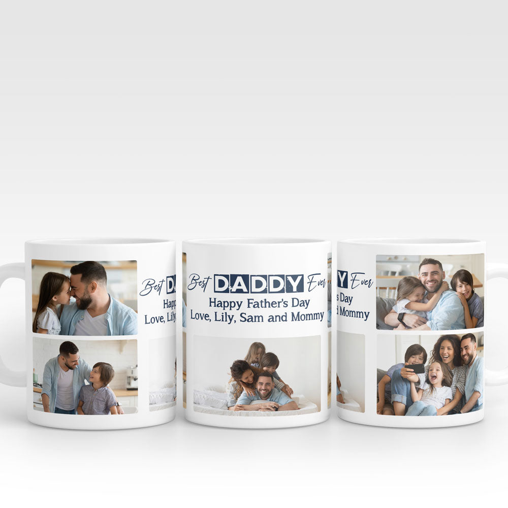 73487-Dad Best Daddy Ever Photo Collage Meaningful Personalized Mug H3