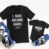 New Dad And Baby Awesome Babies And Proof Personalized Matching Shirts