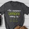 Golf Grandpa Grandfather Belongs To Grandkids Funny Personalized Shirt