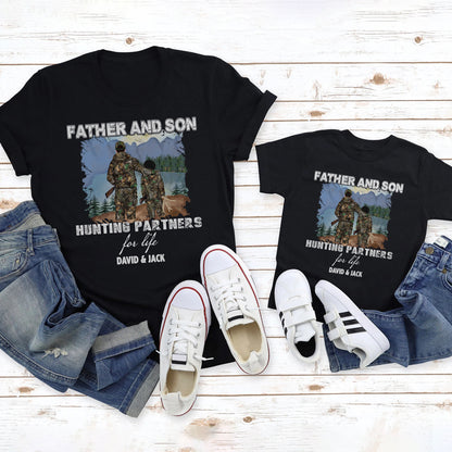 Dad And Son Hunting Partners Camouflage Meaningful Personalized Shirt