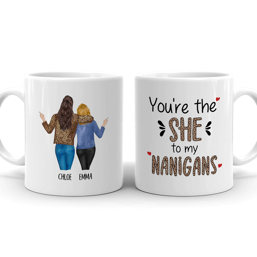 76202-Best Friends Besties Shenanigans Funny Friendship Personalized Mug H3