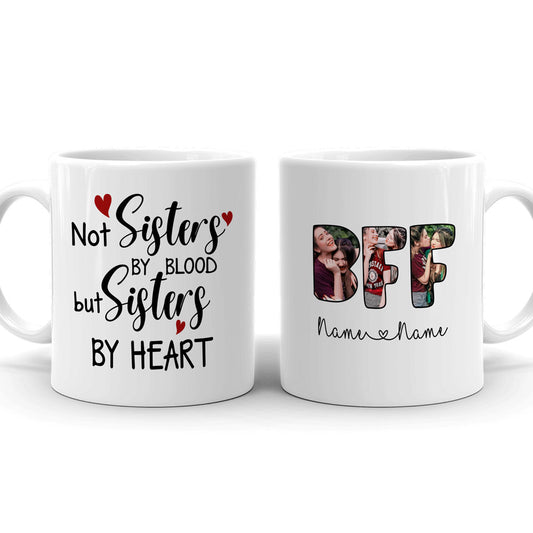 76258-Best Friends BFF Sisters By Heart Touching Friendship Personalized Mug H4