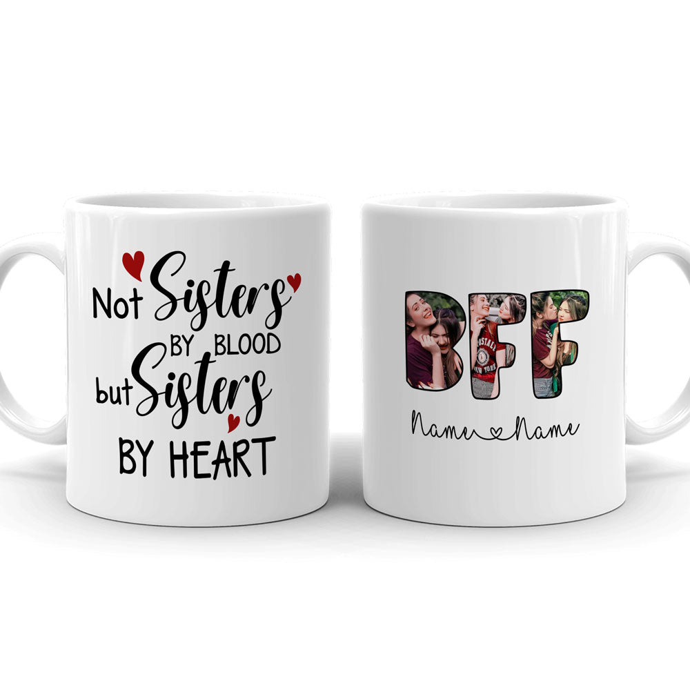 76258-Best Friends BFF Sisters By Heart Touching Friendship Personalized Mug H4