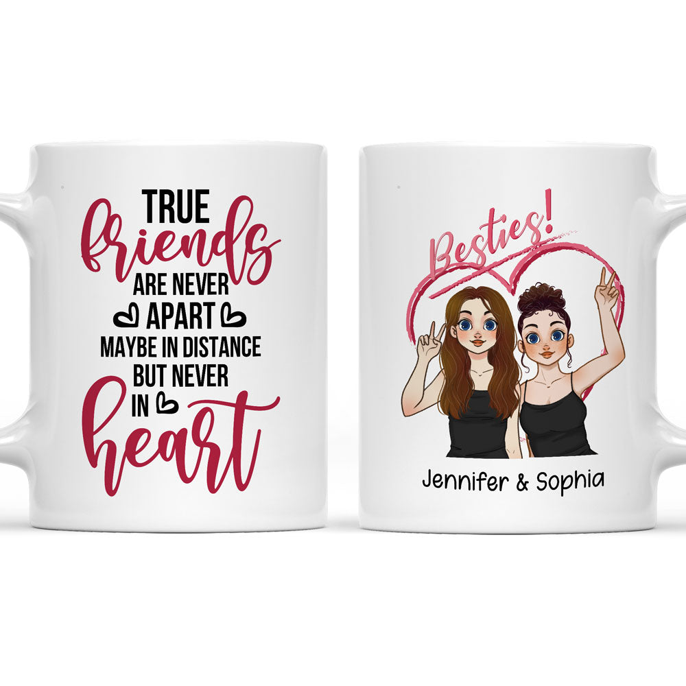 77235-Distance Best Friends BFF Never Apart Cute Friendship Personalized Mug H2