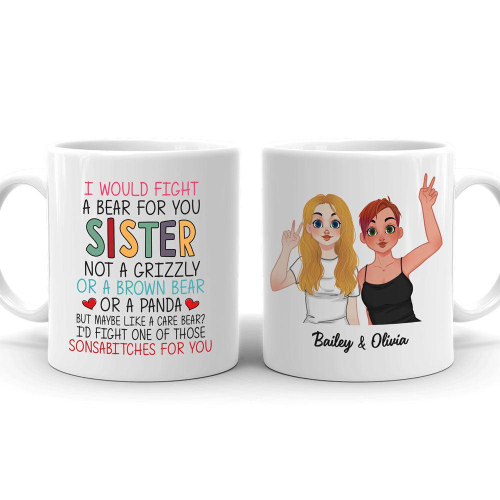 77233-Best Friends Bestie Ride Die Funny Personalized Mug H2