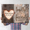 78228-Couple Wife Husband Carved Heart Anniversary Personalized Canvas H1