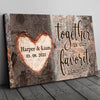 78226-Couple Wife Husband Carved Heart Anniversary Personalized Canvas H0